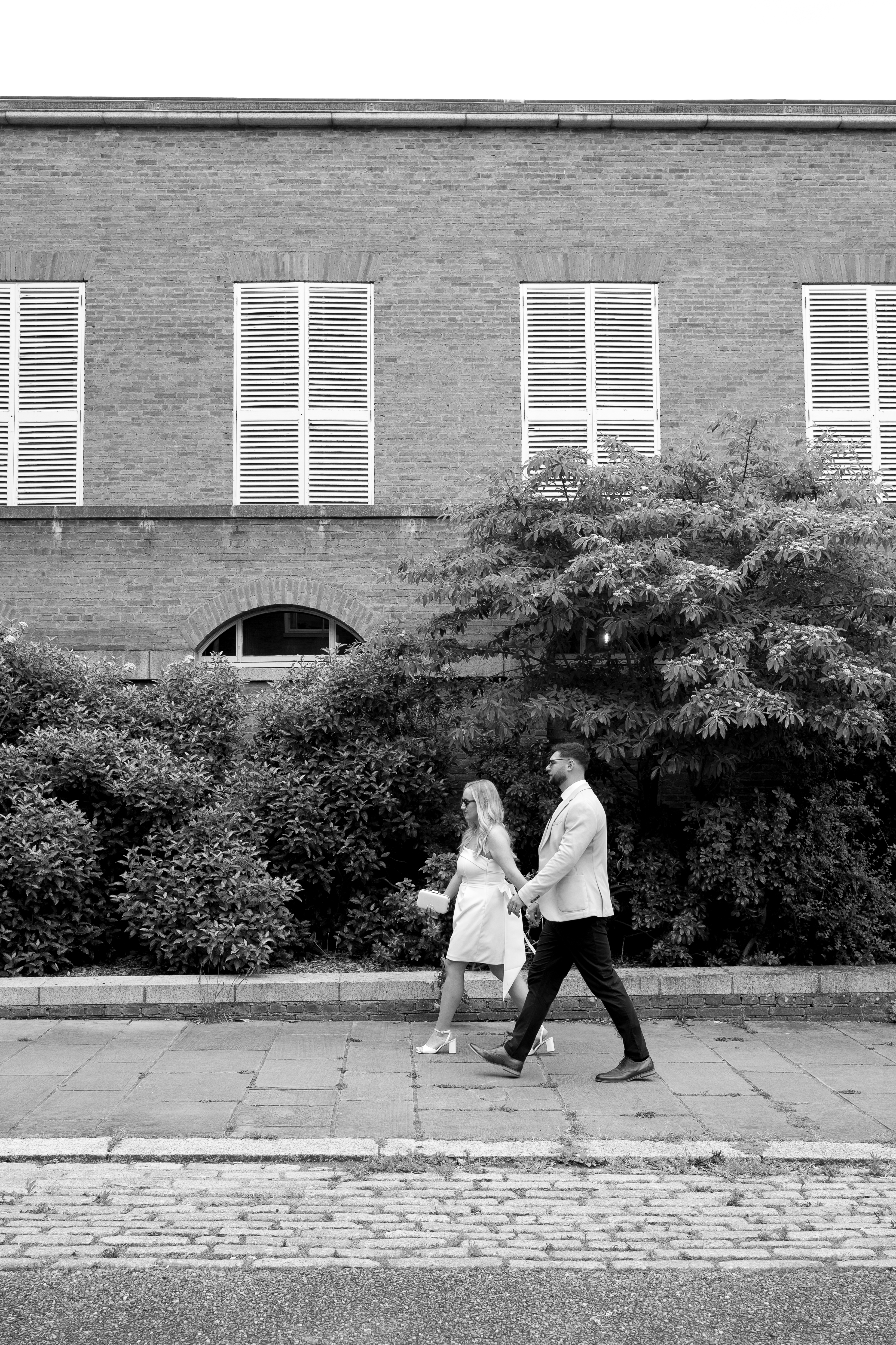 Wedding couple walking