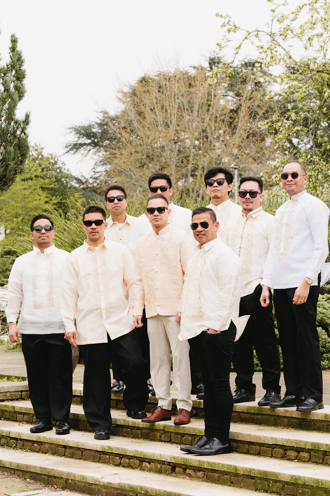 Groomsmen portrait on the steps